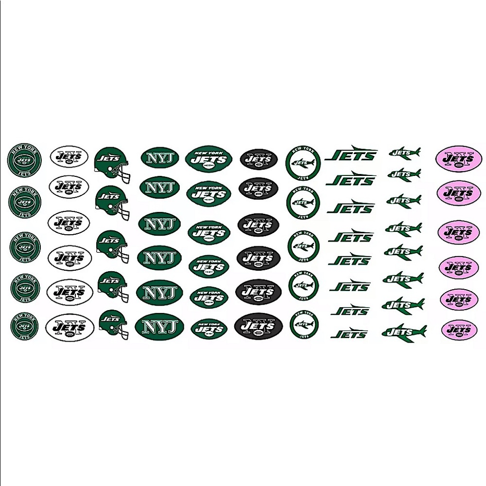 💌BO/GO$6 🏈 New York Jets Water Transfer Nail Decals NFL Football - Picture 2 of 4